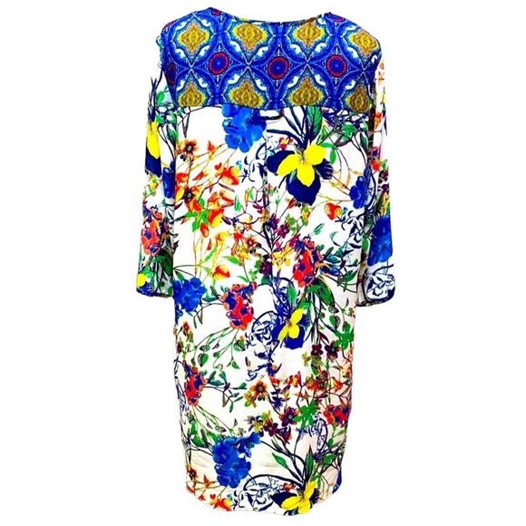 Anthro Fig And Flower Floral High Low Tunic Blouse - Picture 3 of 4